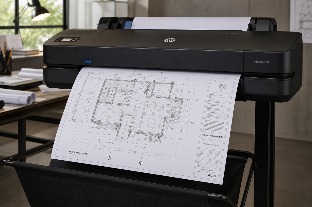 Plotter Industrial Imprimindo Projeto Técnico